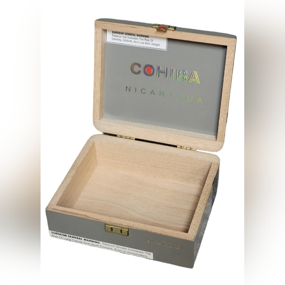 Cohiba Nicaragua Small Gray EMPTY Wood Cigar Box - Picture 3 of 7